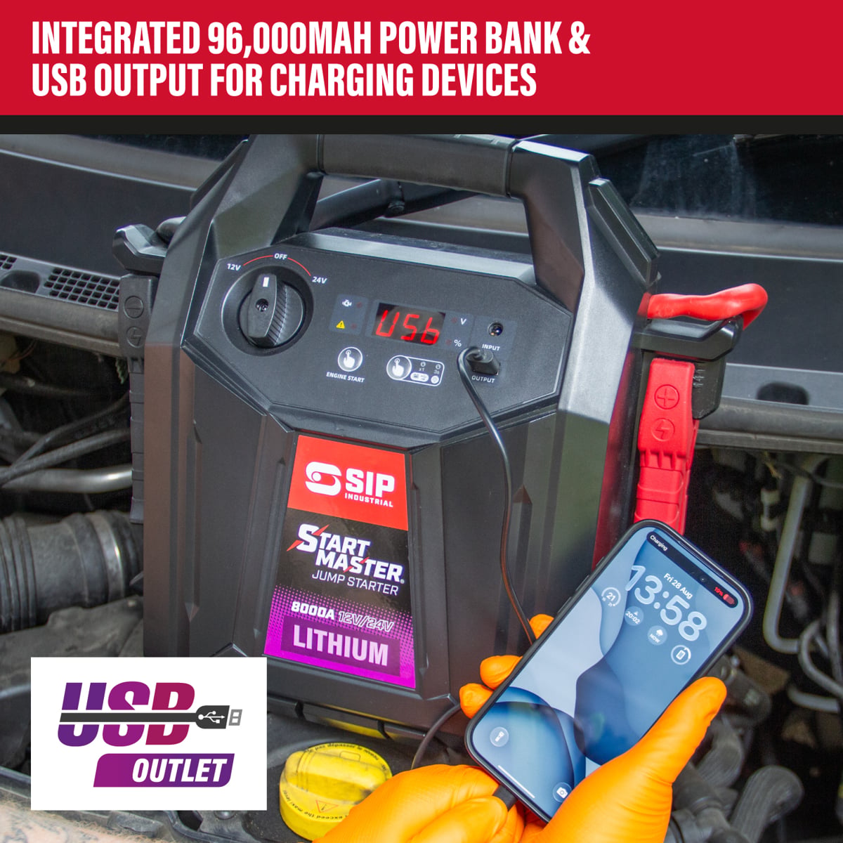 SIP 8000A 12V/24V Lithium Jump Starter